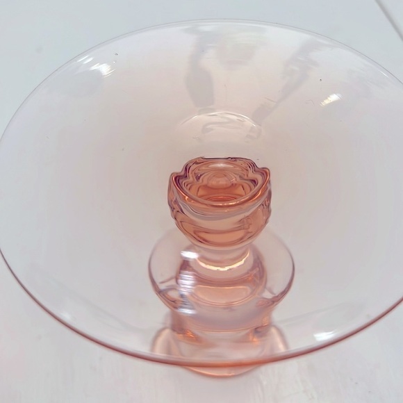 Pink Elegant Depression Glass Candlesticks Pair 4 inches - Picture 7 of 8